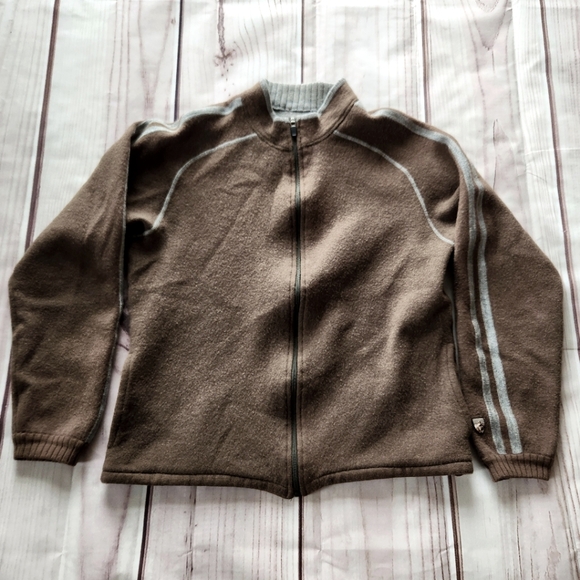 Kuhl Other - Kuhl 100% Merino Wool Zip-Up Jacket Olive Green Gray Stripes | Men's Size Small